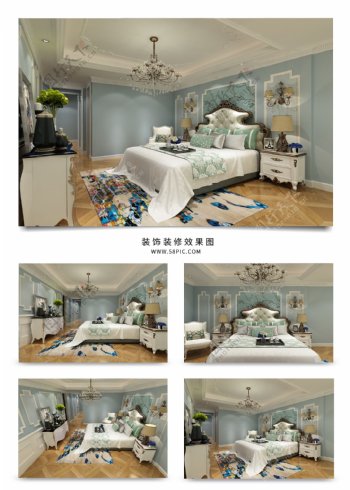 新古典欧式卧室空间效果图