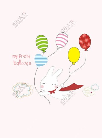 卡通气球兔子