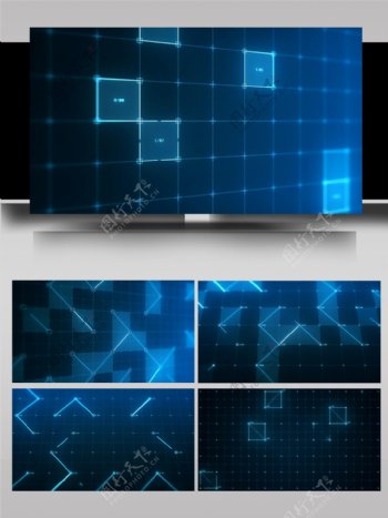 几何立方体光影数字空间组合AE模板