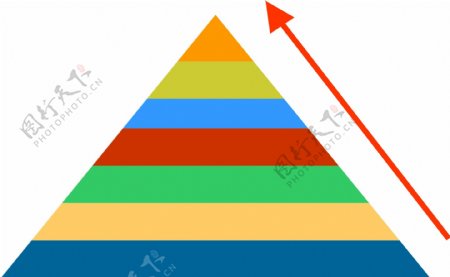 商务矢量彩色上升金字塔