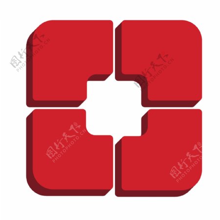 2.5D红色盛京银行手机应用LOGO图标