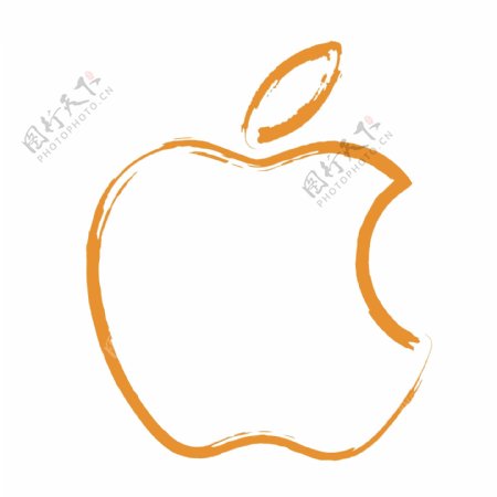 苹果简约毛笔笔触LOGO图标