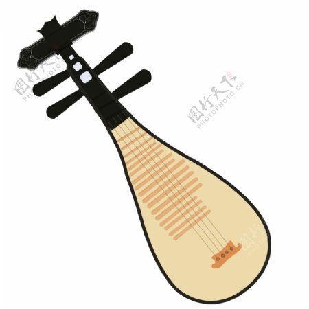 传统乐器琵琶插画