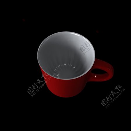 红色立体陶瓷杯子