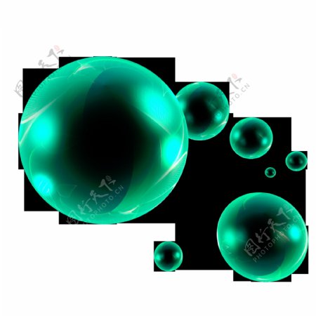 绿色圆形泡泡png