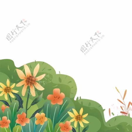 花丛草丛装饰图案