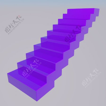 紫色错位仿真立体C4D台阶