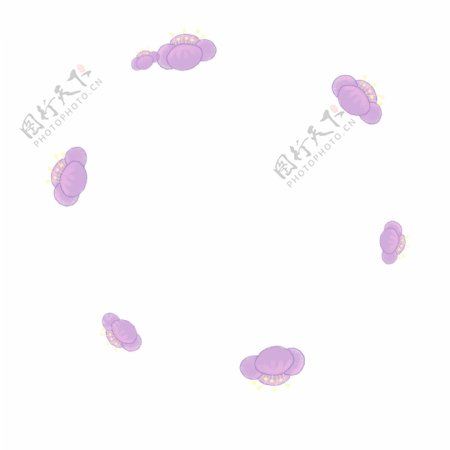 卡通紫色的漂浮花朵免抠图