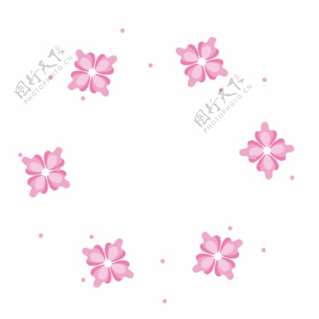 粉色的四角花纹免抠图