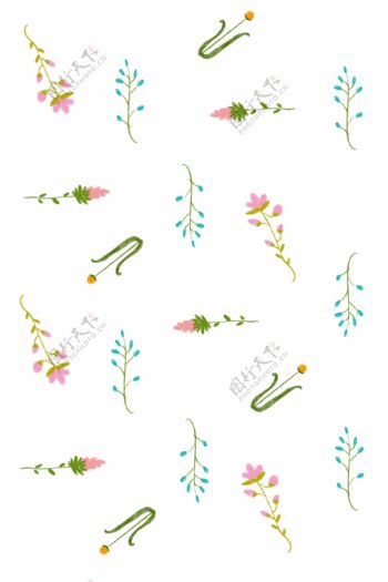 手绘花卉植物底纹
