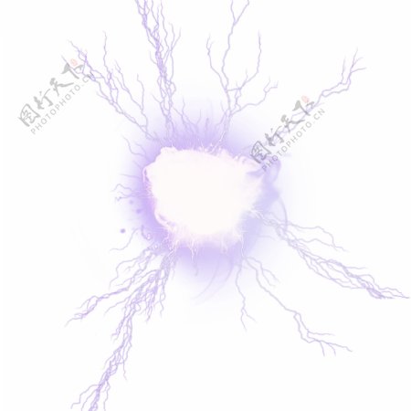 紫色闪电光束元素