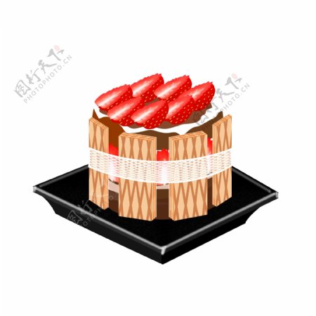 手绘爱情蛋糕插画