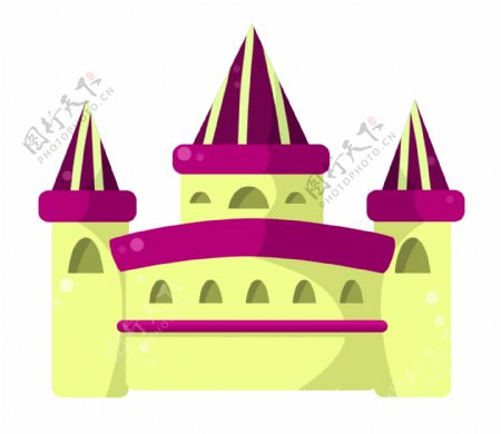 住房城堡装饰插画