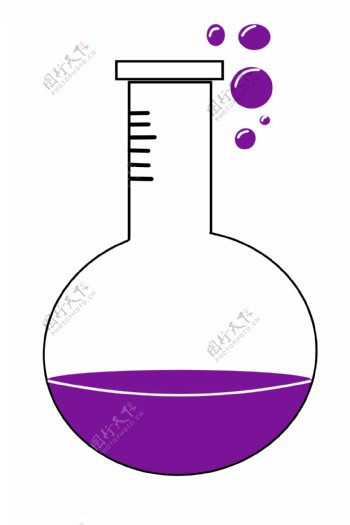 圆底烧瓶和紫色液体