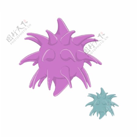 紫色的细菌装饰插画