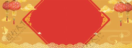 春节年货节中国风海报背景