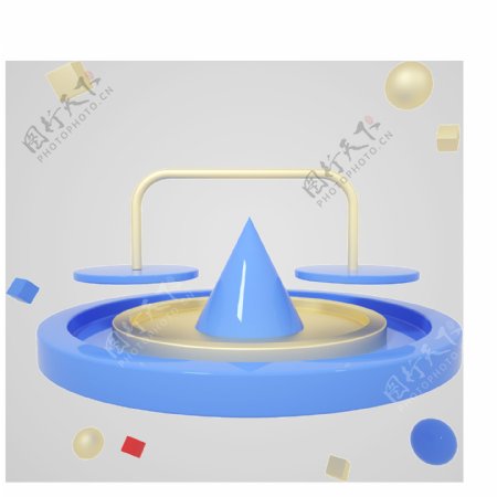 C4D立体舞台质感电商舞台免扣图