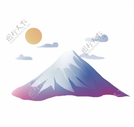 卡通日本富士山插画
