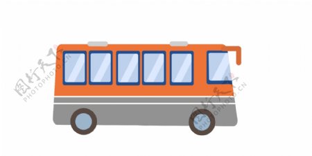 公交车交通的插画