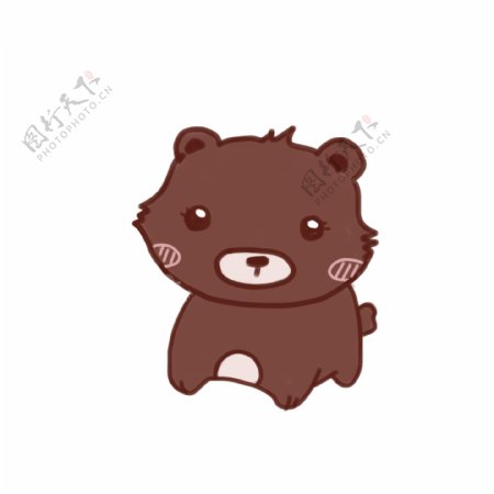 卡通手绘可爱小棕熊