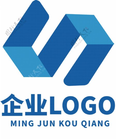 企业立体蓝色科技LOGO