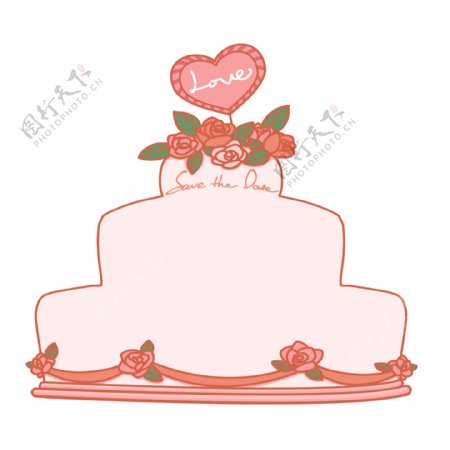 粉色结婚蛋糕边框