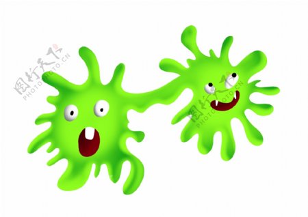 绿色病毒细菌插图