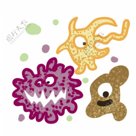 聚堆的有害细菌插画