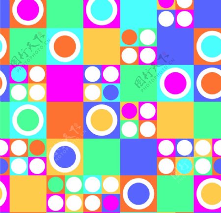 多彩方块圆形组合