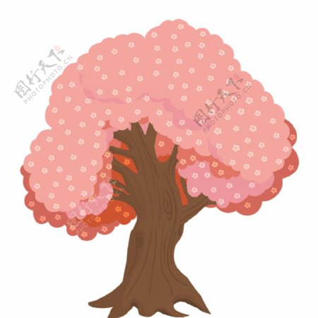 粉色植物树木图案