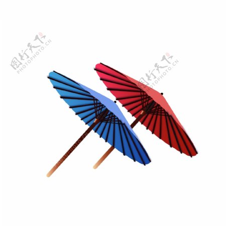 日本红蓝经典油纸伞