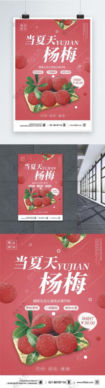 水果杨梅海报设计