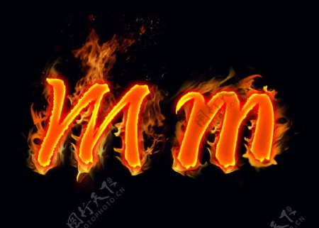 火焰英文字母Mm分层