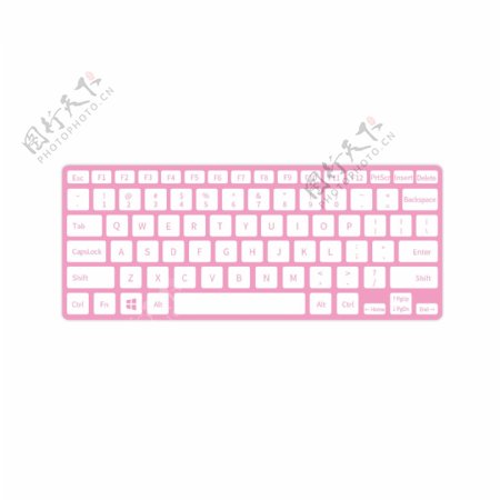 简约创意粉色电脑键盘膜字母数字设计元素