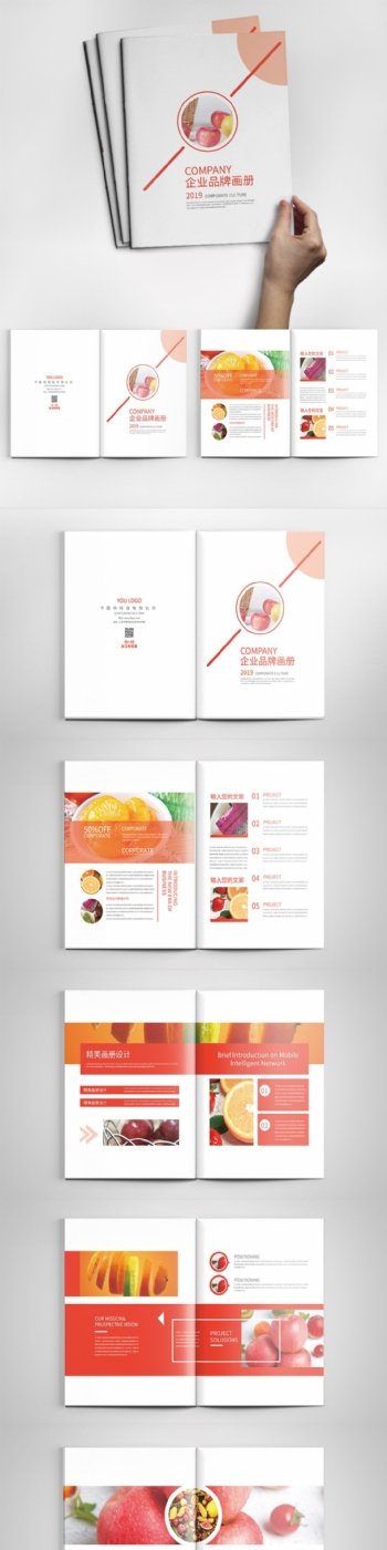 红色水果画册设计