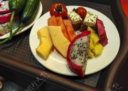 水果一盘水果自助餐水果果