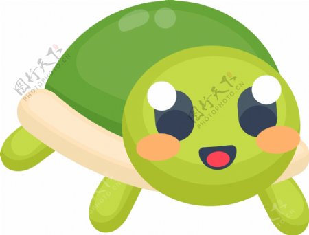 卡通可爱乌龟绿色矢量元素