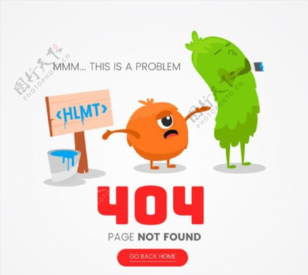 创意404错误页面可爱怪兽