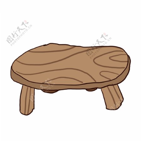 简约木质小凳子插画