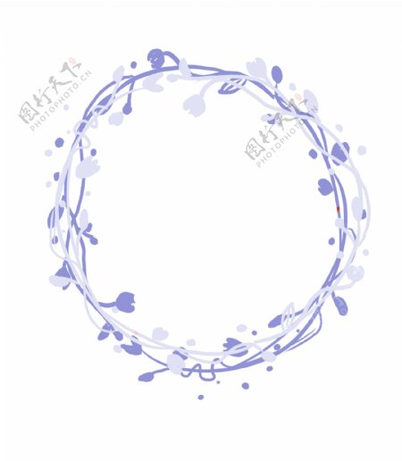 紫色圆形花环