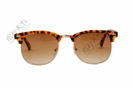 简约时尚豹纹褐色太阳眼镜png素材