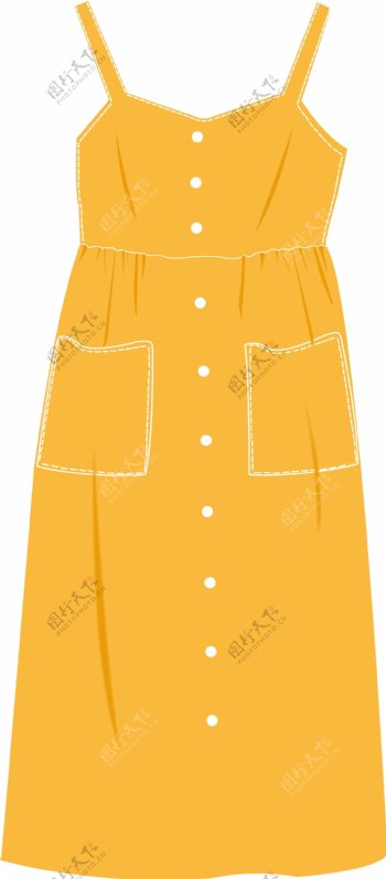 黄色一体裙子