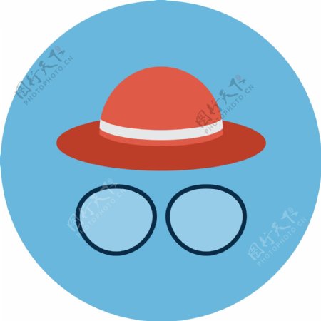 扁平帽子眼鏡app圖標