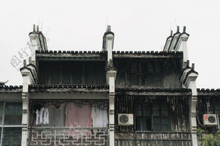 中国小镇街道老房子