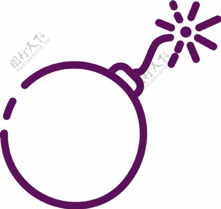 紫色圆弧炸弹元素
