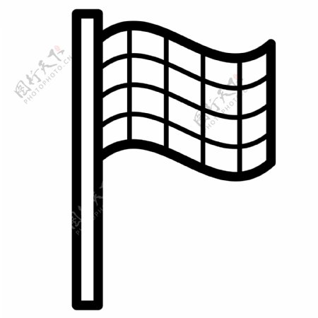黑色创意弯曲旗帜元素