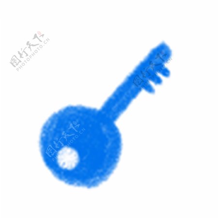 蓝色钥匙插画图标