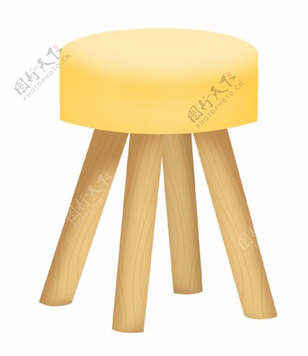 黄色的皮面椅子插画