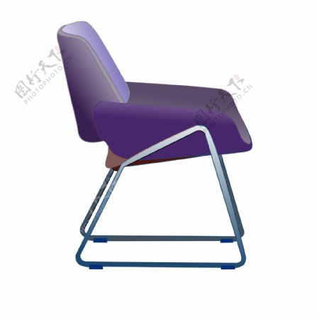 紫色椅子卡通插画