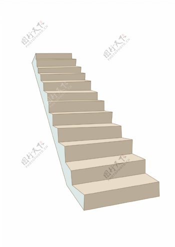 实木木质楼梯插画